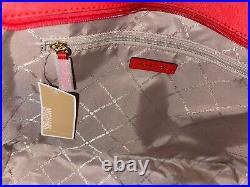 Michael Kors Gilly Large Drawstring Zip Tote Bag Laptop Mk Dark Sangria Leather