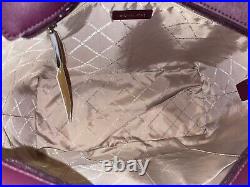 Michael Kors Gilly Large Drawstring Zip Tote Bag Laptop Mk Logo Bordeaux Merlot