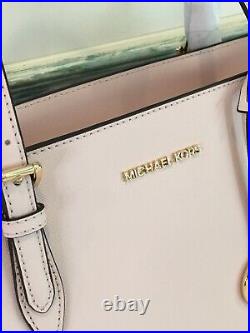 Michael Kors Gilly Large Drawstring Zip Tote Bag Laptop Mk Pink Blush Leather