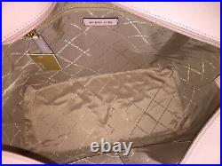 Michael Kors Gilly Large Drawstring Zip Tote Bag Laptop Mk Pink Blush Leather