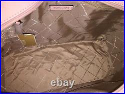 Michael Kors Gilly Large Drawstring Zip Tote Bag Laptop Mk Signature Pink Ballet