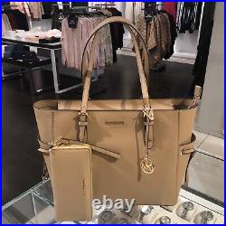 Michael Kors Gilly Large Leather Tote Laptop Bag Handbag Purse Shoulder+wristlet