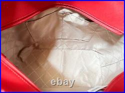 Michael Kors Gilly Lg Drawstring Laptop Tote Bag Mk Chili Multi + Wallet Set