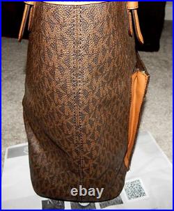 Michael Kors Handbag Purse 38F8GTTT7B TZ Snap Pocket Signature Brown Leather COA