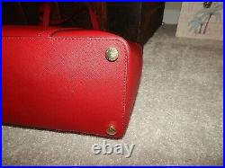 Michael Kors Handbag Purse Sady Tote 35T7GD4T7L Jet Set Red Saffiano Leather EUC
