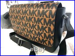 Michael Kors Harrison Jet Set Signature Laptop Messenger Bag Black Luggage $448