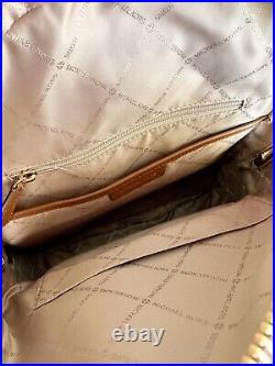 Michael Kors Jaycee Large Backpack Vanilla MK Signature Leather PVC Laptop