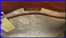 Michael Kors Jet Set Large EW Brandy Red Leather Shoulder Tote Bag