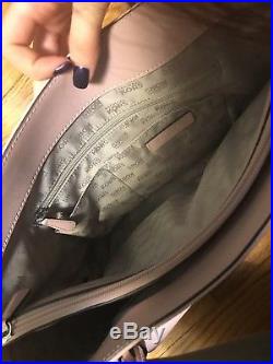 Michael Kors Jet Set Large Snap Pocket Tote Shoulder Bag Laptop Pink Leather