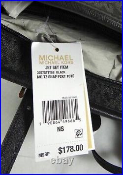 Michael Kors Jet Set Pocket Tote laptop handbag satchel center zip NWT