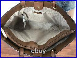 Michael Kors Jet Set Travel Large Commuter Tote Brown Luggage Leather Laptop Bag