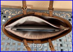 Michael Kors Jet Set Travel Large Laptop Tote Shoulder Bag Mk Signature Vanilla