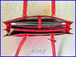 Michael Kors Jet Set Travel Large Shoulder Laptop Tote Bag + Wallet Bright Red