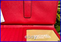 Michael Kors Jet Set Travel Large Shoulder Laptop Tote Bag + Wallet Bright Red