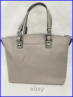 Michael Kors Karla Gray Leather Tote Purse Travel Shoulder Bag $248 New @SC