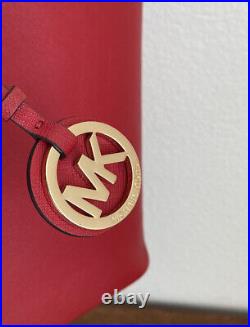 Michael Kors LARGE Jet Set Red Saffiano Leather Tote Shoulder Bag