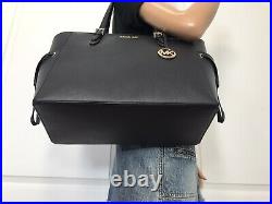 Michael Kors Large Tote Black Leather Laptop Bag Handbag Purse Shoulder