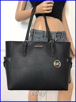 Michael Kors Large Tote Black Leather Laptop Bag Handbag Purse Shoulder