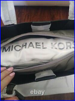 Michael Kors Large Tote Black Leather Laptop Bag Handbag Purse Shoulder 2 in 1