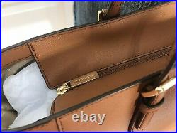 Michael Kors Large Tote Brown MK Signature Laptop Bag Handbag Purse Shoulder