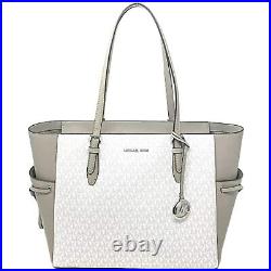 Michael Kors Large Tote Shoulder Bag Laptop Handbag Purse White Grey+WrIstlet