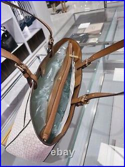 Michael Kors MK Jet Set Travel Large Commuter Tote Signature Laptop Bag Vanilla