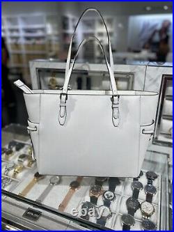 Michael Kors MK Women Large Leather Laptop Purse Tote Shoulder Handbag White Bag