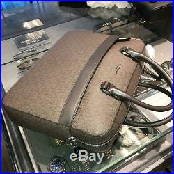 Michael Kors Men Business Briefcase Shoulder Crossbody Laptop Bag PVC Leather MK