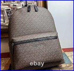 Michael Kors Mens Cooper Large Signature PVC Graphic Logo Backpack Book bag NWT