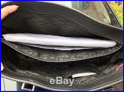Michael Kors PVC Sady Black Large Weekender Travel Tote Bag Laptop pocket $438