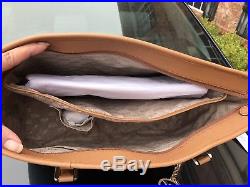 Michael Kors PVC Sady Brown Large Weekender Travel Tote Bag Laptop pocket $438