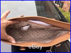 Michael Kors PVC Sady Brown Large Weekender Travel Tote Bag Laptop pocket $438
