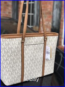 Michael Kors PVC Sady Vanilla Large Weekender Travel Tote Bag Laptop $438