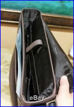 Michael Kors RUSSEL Large Messenger briefcase crossbody Laptop Bag Mocha NWT
