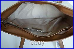 Michael Kors Sady Large Laptop Multifunction Pvc Leather Tote Mk Vanilla Brown
