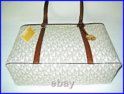 Michael Kors Sady Large Multifunction Leather Laptop Tote Handbag Vanilla New
