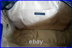 Michael Kors Sady Large Multifunction Saffino Leather Laptop Tote Bag Navy Blue