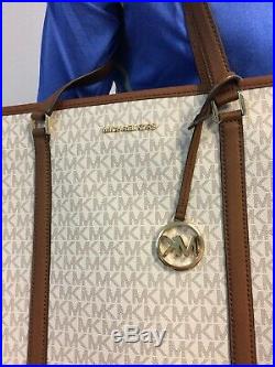 Michael Kors Sady Large Multifunction Zip Leather Handbag Tote Laptop Bag Purse