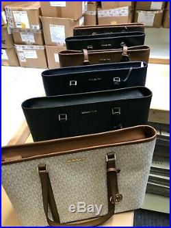 Michael Kors Sady Large Multifunction Zip Leather Handbag Tote Laptop Bag Purse
