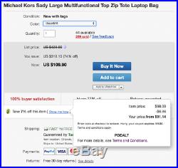 Michael Kors Sady Large Multifunctional Top Zip Tote Laptop Bag