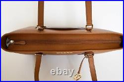 Michael Kors Sady Lg Multifunction Saffino Leather Laptop Tote Bag Brown Luggage