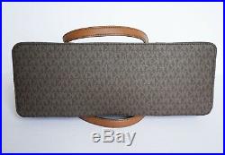 Michael Kors Sady Lg Multifunction Top Zip Pvc Leather Laptop Tote Bag Mk Brown