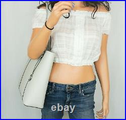 Michael Kors Sady Medium Ns Tz Tote Shoulder Bag Gray Aluminum (13 Laptop Fits)