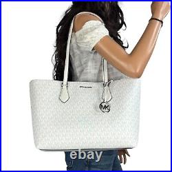 Michael Kors Sheila Large Laptop Multifunction Tote Shoulder Bag Mk Optic White