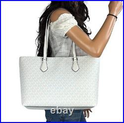 Michael Kors Sheila Large Laptop Multifunction Tote Shoulder Bag Mk Optic White