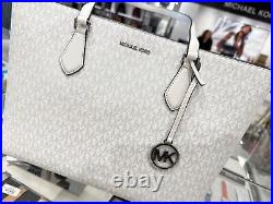 Michael Kors Sheila Large Laptop Multifunction Tote Shoulder Bag Mk Optic White