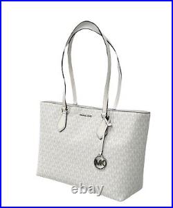 Michael Kors Sheila Large Laptop Multifunction Tote Shoulder Bag Mk Optic White