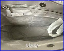 Michael Kors Voyager Pearl Grey Saffiano Leather Large NS Tote Shoulder Bag