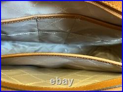 Michael Kors Voyager Signature Brown Acorn Top Zip Laptop Tote Shoulder Bag