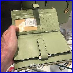Michael Kors Women Gilly Shoulder Tote Laptop Handbag Bag + Double Zip Wallet MK